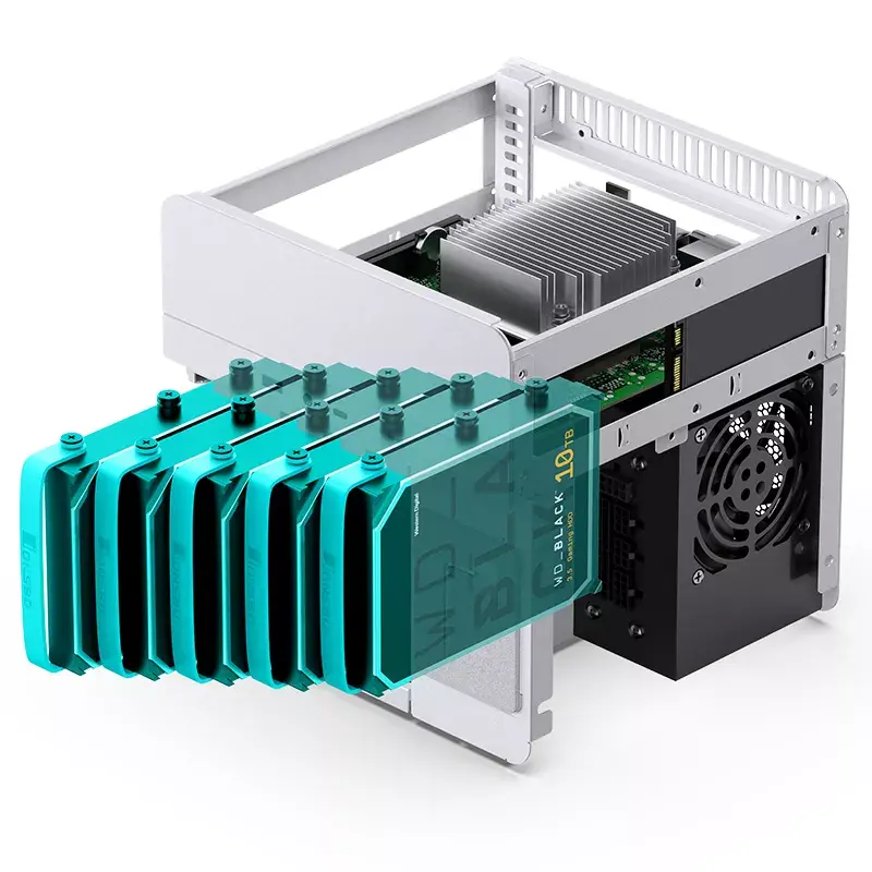 Jonsbo N2 skriňa NAS Mini-ITX, kocka, hliník/oceľ, biela