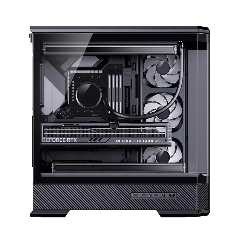 Počítačová skriňa Jonsbo D400 Midi Tower ATX Tempered Glass – čierna