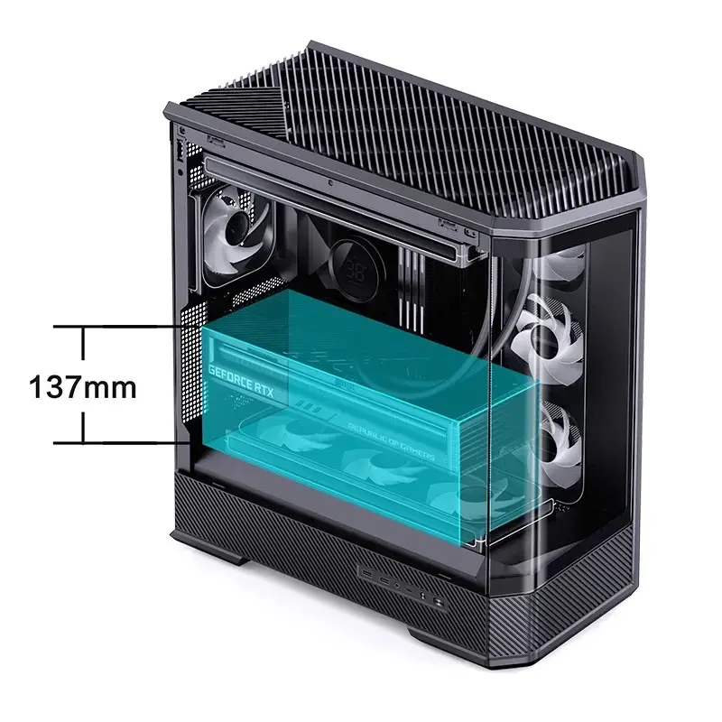 Počítačová skriňa Jonsbo D400 Midi Tower ATX Tempered Glass – čierna