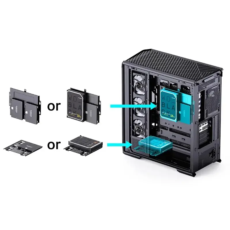 Počítačová skriňa Jonsbo D400 Midi Tower ATX Tempered Glass – čierna