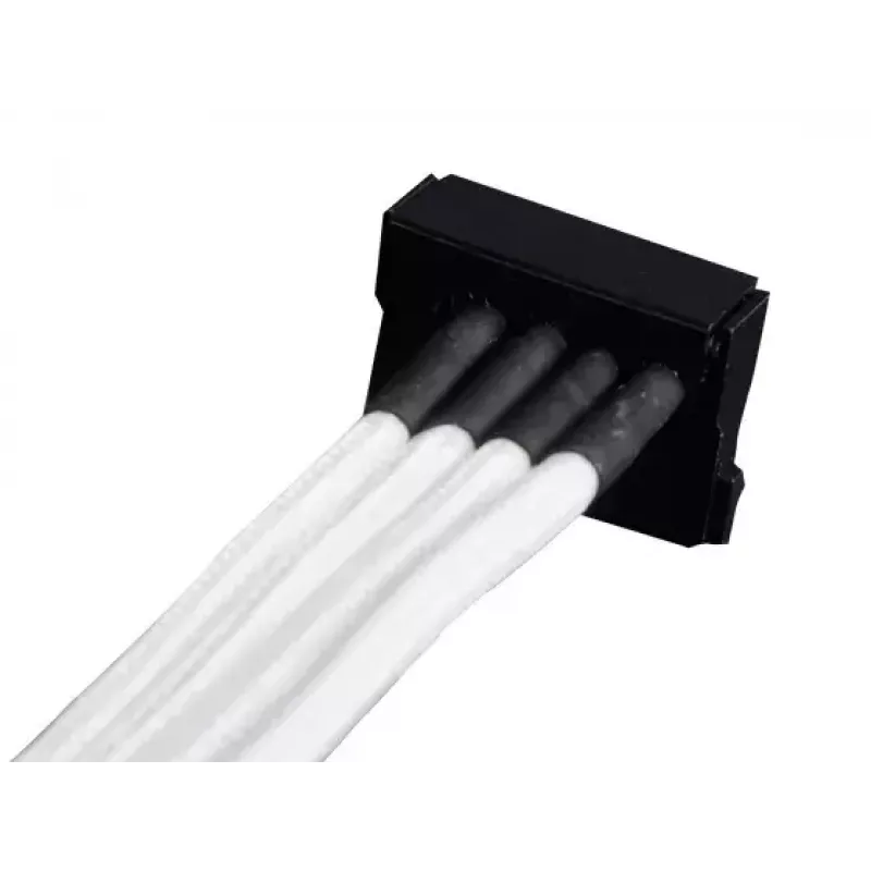 SilverStone SST-PP07-BTSW predlžovací napájací kábel zo 4-pinového Molexu na 4x SATA, 0,3 m, biely