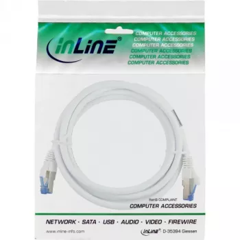 InLine patch kábel S/FTP PiMF Cat.6A halogen free 500MHz biely 1.5m