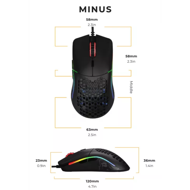 Glorious Gaming Glorious Model O- myš Regular (čierna), pravá ruka, optická, USB Type-A, 3200 DPI, čierna