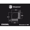Kompresný uhol BitsPower Carbon čierny BP-CBE90DML — mosadzný 90° fitting, čierny carbon vzhľad, 1 ks