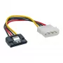InLine SATA napájací adaptérový kábel 4-Pin Molex / 15-Pin SATA so zaistením 0,15 m