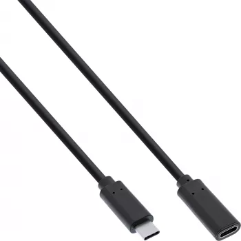 USB 3.2 Gen.2x2 predlžovací kábel InLine 35771 1m USB-C konektor samec/samica čierny