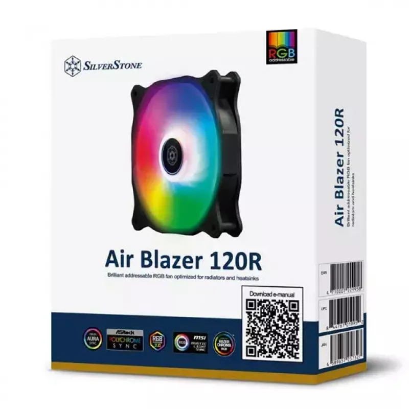 Ventilátor Silverstone Air Blazer 120R 12 cm čierny transparentný hydraulické ložisko