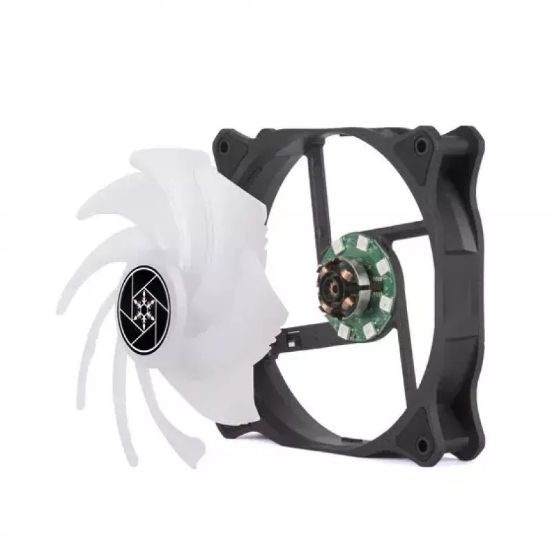Ventilátor Silverstone Air Blazer 120R 12 cm čierny transparentný hydraulické ložisko