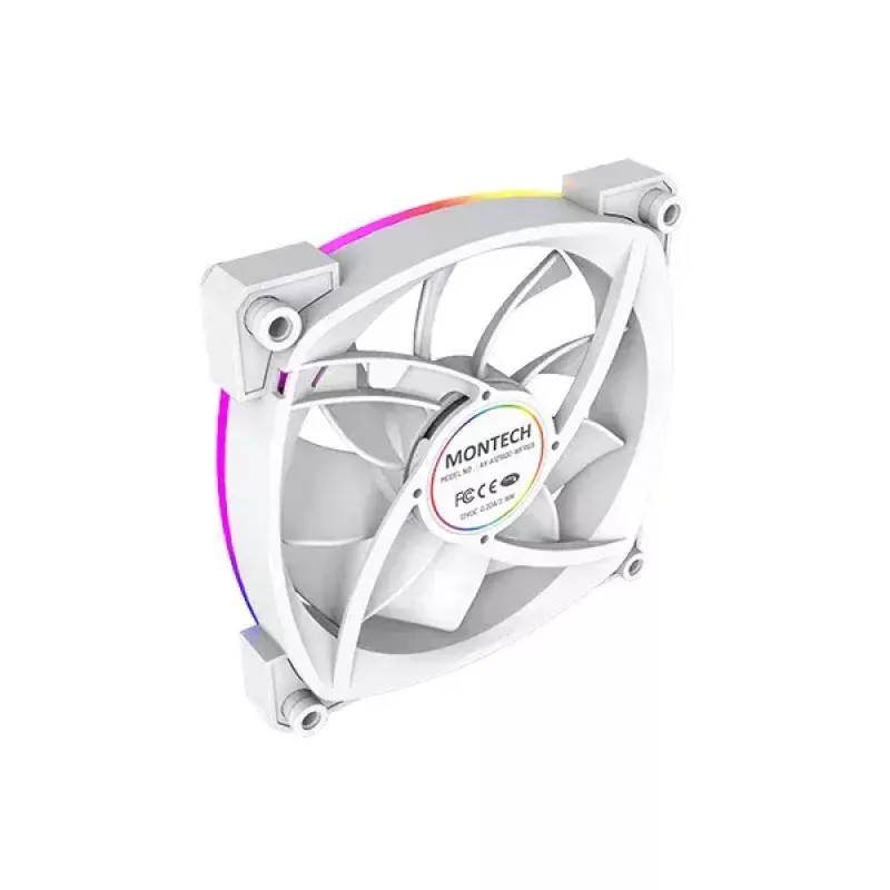 Ventilátorový modul Montech AX120 PWM 120mm 12V 3-pin 4-pin biely