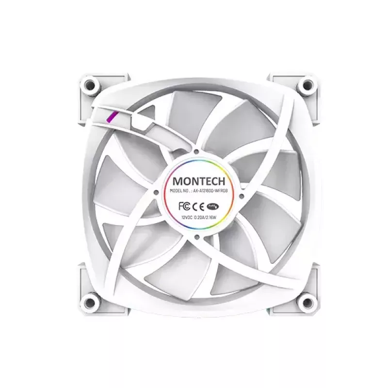 Ventilátorový modul Montech AX120 PWM 120mm 12V 3-pin 4-pin biely