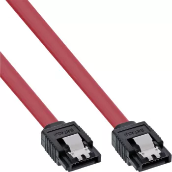 InLine SATA 6Gb/s kábel s poistnými jazýčkami 0,3 m