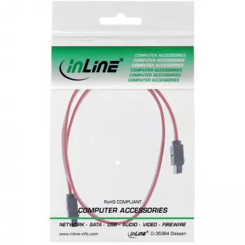 InLine SATA 6Gb/s kábel s poistnými jazýčkami 0,3 m