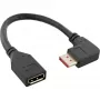 InLine DisplayPort 1.4 adaptérový kábel M/F, 8K4K, zahnutý doprava, čierny/zlatý