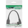 InLine DisplayPort 1.4 adaptérový kábel M/F, 8K4K, zahnutý doprava, čierny/zlatý