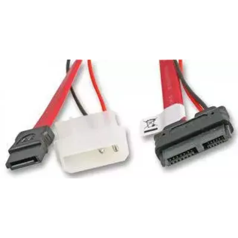 Akasa AK-CB050-40 kombinovaný kábel SATA, Slimline SATA na SATA / Molex, 0,4 m