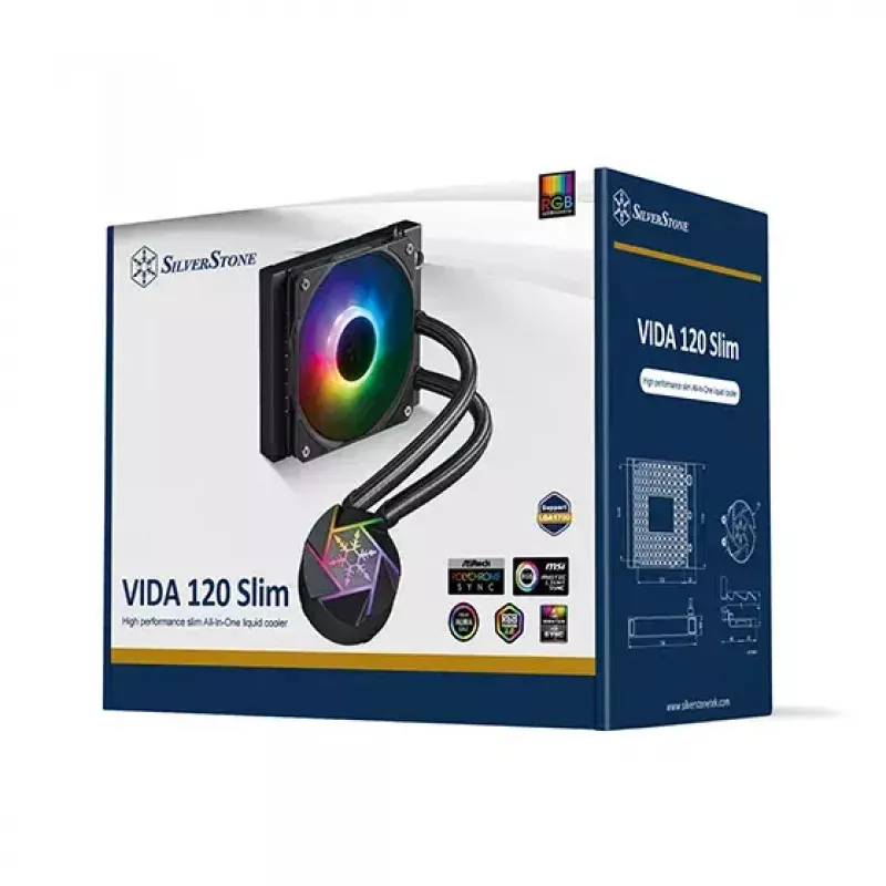 Sada na kvapalinové chladenie Silverstone VIDA 120 tenká 12 cm čierna 300-1800 RPM