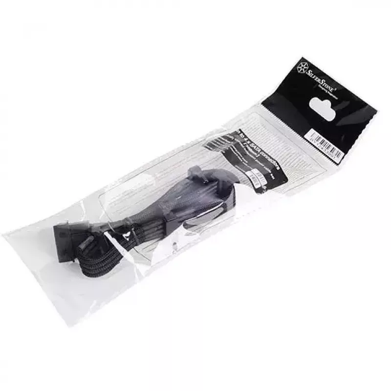 SilverStone SST-PP07-BTSB predlžovací kábel zo 4-pinového Molex na 4x SATA, 300 mm, čierny