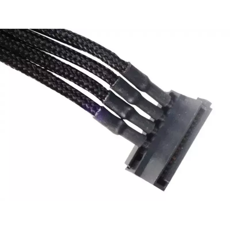 SilverStone SST-PP07-BTSB predlžovací kábel zo 4-pinového Molex na 4x SATA, 300 mm, čierny