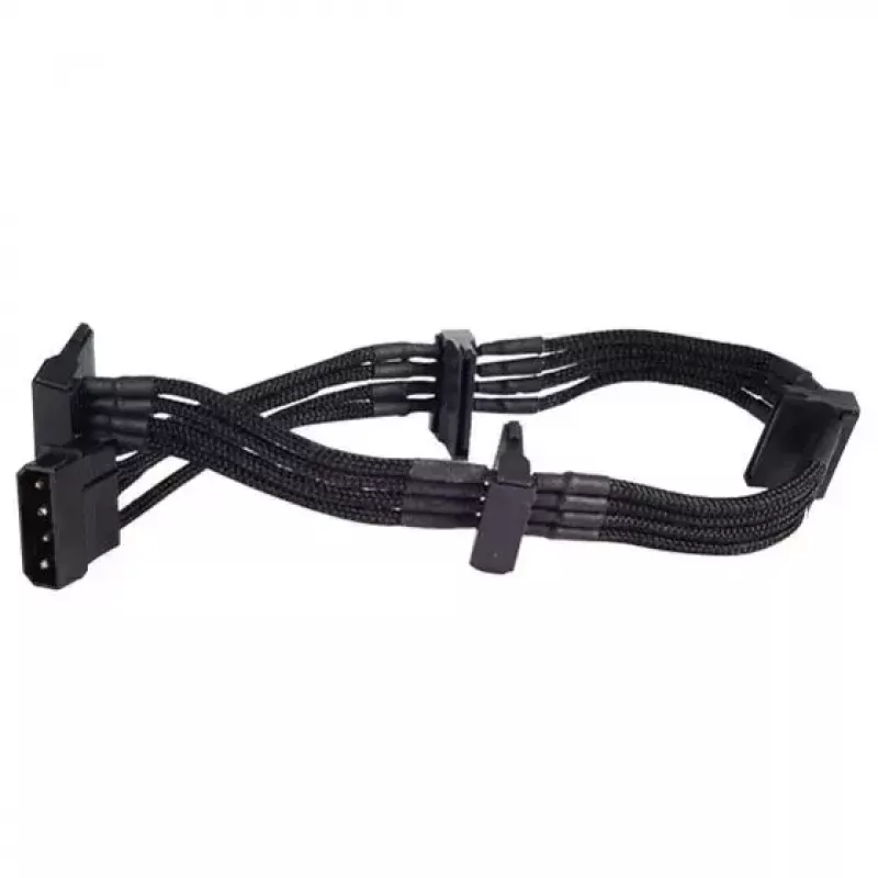 SilverStone SST-PP07-BTSB predlžovací kábel zo 4-pinového Molex na 4x SATA, 300 mm, čierny
