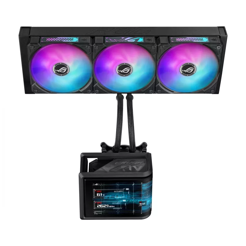 All-in-One kvapalinový chladič ASUS ROG Ryuo IV SLC 360 ARGB – 120 mm ventilátor, 360 mm radiátor, čierny