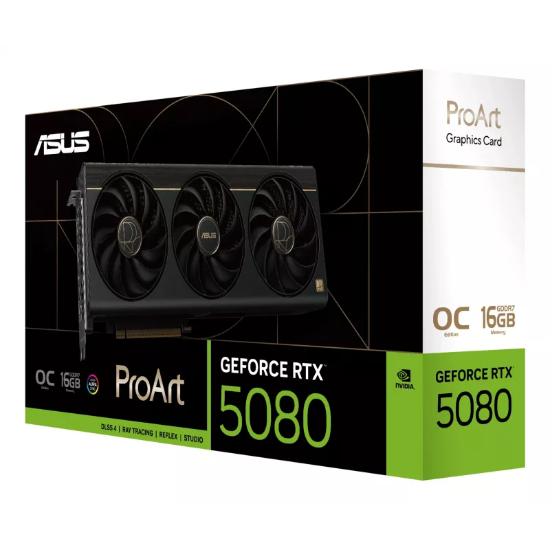 Grafická karta ASUS GeForce RTX 5080 16 GB GDDR7 PCIe 5.0, 256-bit, OC, 3 ventilátory, 304 mm
