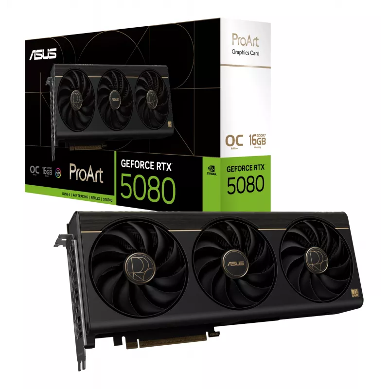 Grafická karta ASUS GeForce RTX 5080 16 GB GDDR7 PCIe 5.0, 256-bit, OC, 3 ventilátory, 304 mm