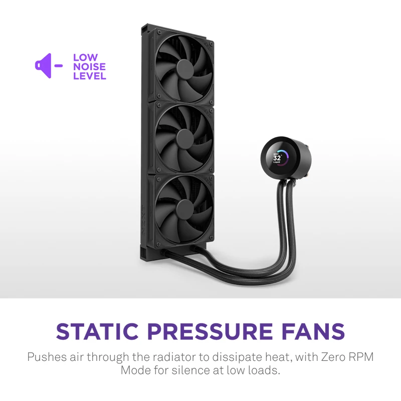 All-in-One kvapalinový chladič NZXT Kraken Plus 360 12 cm čierny Fluid Dynamic Bearing