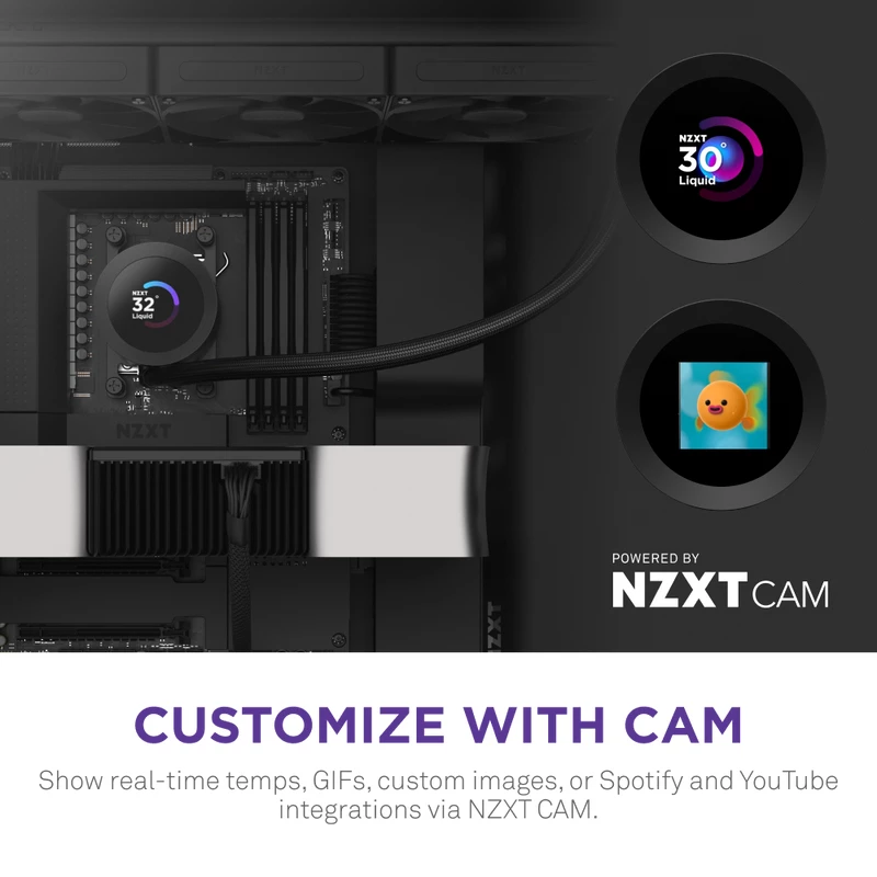 All-in-One kvapalinový chladič NZXT Kraken Plus 360 12 cm čierny Fluid Dynamic Bearing