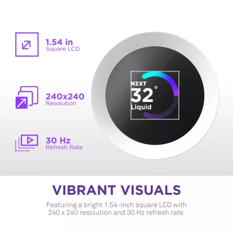 All-in-One kvapalinový chladič NZXT Kraken Plus 360 RGB biely 500–2400 ot/min