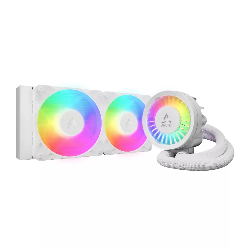 All-in-One kvapalinový CPU chladič Arctic Liquid Freezer III Pro 240 A-RGB – 240 mm, 120 mm ventilátor, biely, kompatibilný s LGA1700/AM4/AM5