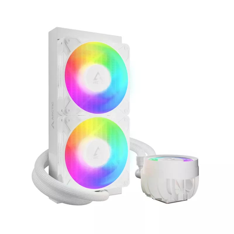 All-in-One kvapalinový CPU chladič Arctic Liquid Freezer III Pro 240 A-RGB – 240 mm, 120 mm ventilátor, biely, kompatibilný s LGA1700/AM4/AM5