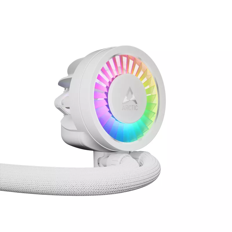 All-in-One kvapalinový CPU chladič Arctic Liquid Freezer III Pro 240 A-RGB – 240 mm, 120 mm ventilátor, biely, kompatibilný s LGA1700/AM4/AM5