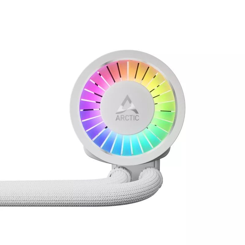 All-in-One kvapalinový CPU chladič Arctic Liquid Freezer III Pro 240 A-RGB – 240 mm, 120 mm ventilátor, biely, kompatibilný s LGA1700/AM4/AM5