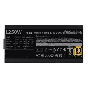 COOLER MASTER napájací zdroj Mwe 1250 V2 Gold plne modulárny 1250 W ATX čierny
