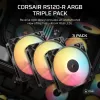 Chladiaci ventilátor CORSAIR RS120-R ARGB 120mm 3-pack, 120 mm, ARGB osvetlenie, 3 ventilátory