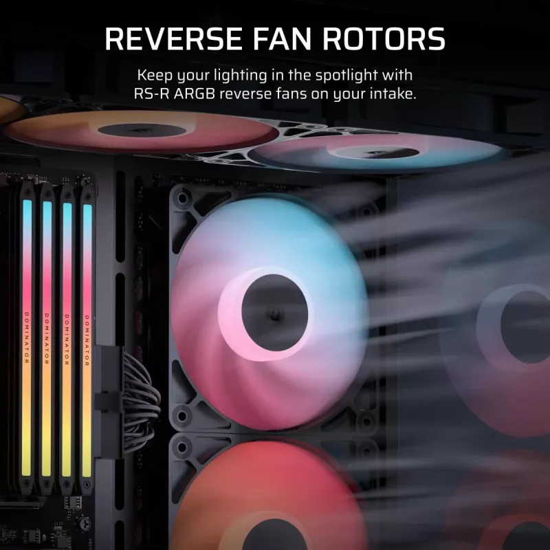 Chladiaci ventilátor CORSAIR RS120-R ARGB 120mm 3-pack, 120 mm, ARGB osvetlenie, 3 ventilátory