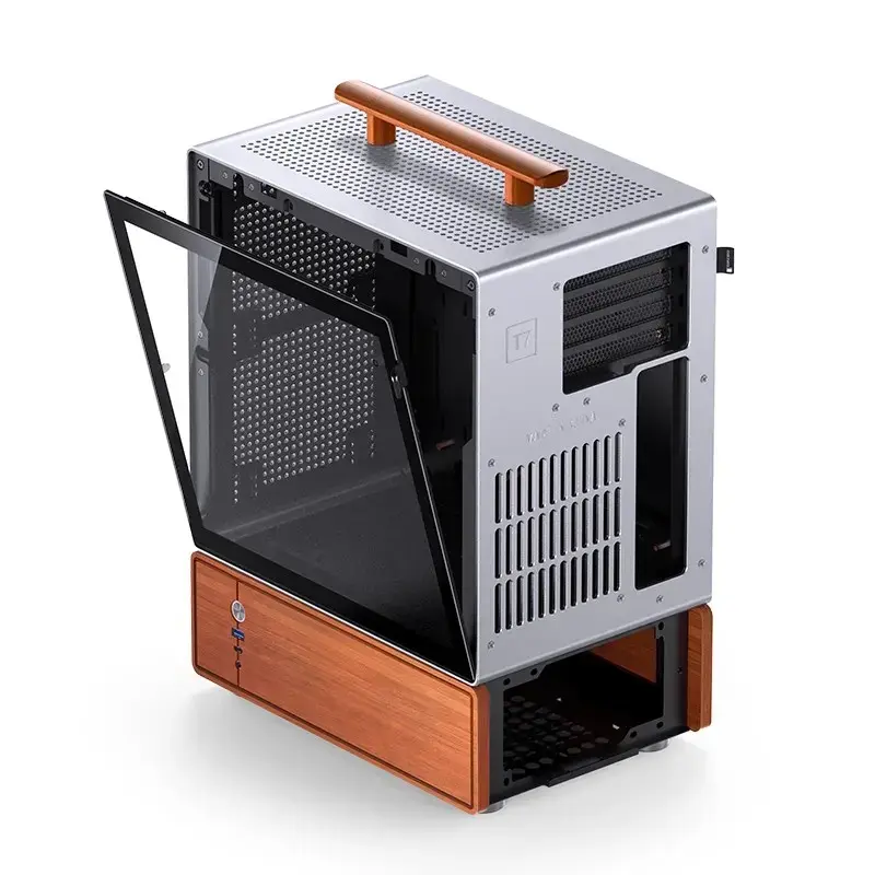 PC skriňa Jonsbo T7 Midi Tower mATX Tempered Glass strieborná