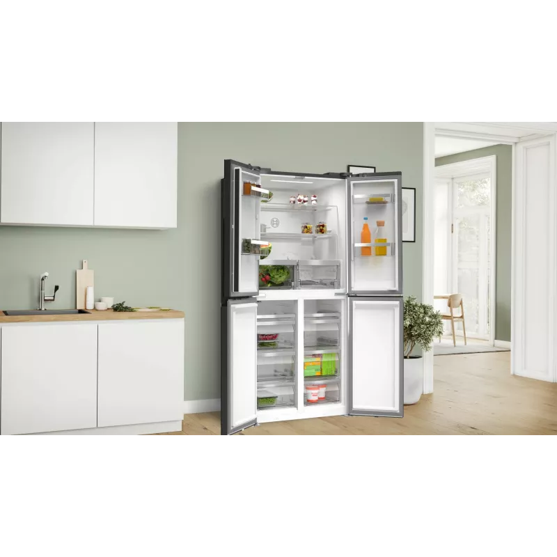 Bosch Serie 4 KMC85LBEA chladnička Side-by-Side, voľne stojaca, 547 l, čierna