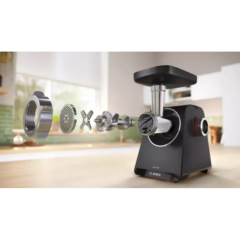 Bosch Serie 4 MFWS440B mlynček na mäso 1900 W, čierny, strieborný