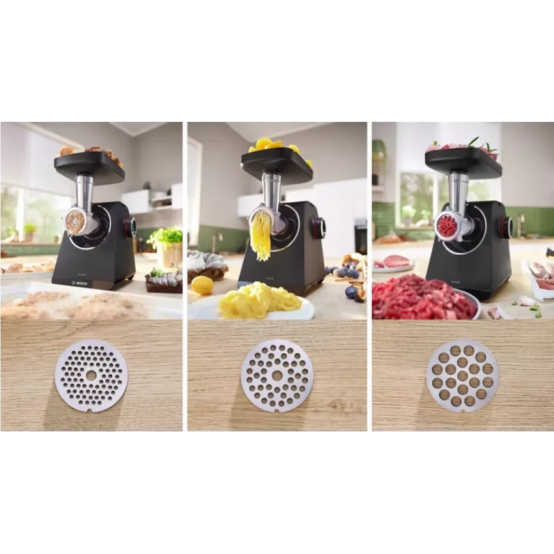 Bosch Serie 4 MFWS440B mlynček na mäso 1900 W, čierny, strieborný