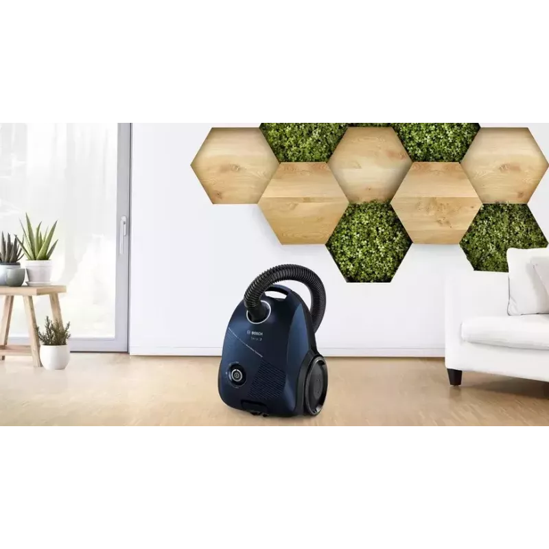 Vysávač Bosch Serie 2 BGBS2BU1T — 850 W, 3,5 l vrecko, 8 m akčný rádius, modrý