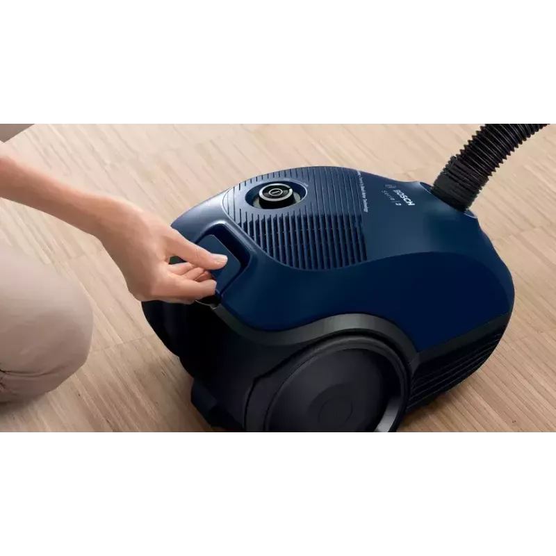 Vysávač Bosch Serie 2 BGBS2BU1T — 850 W, 3,5 l vrecko, 8 m akčný rádius, modrý