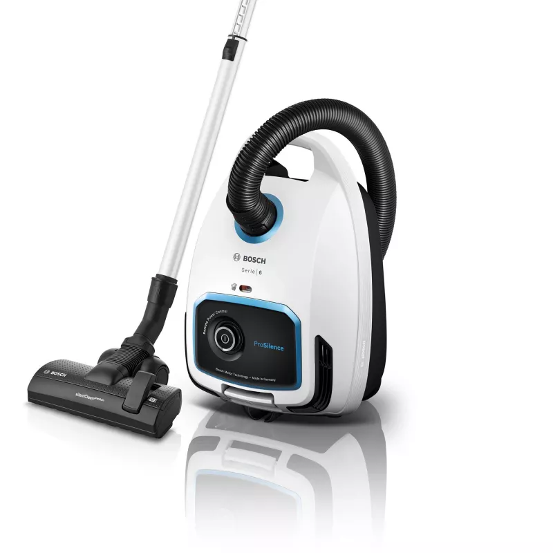 Vysávač Bosch Serie 6 BGB6SIL1 — 700 W, 4 l vrecko, HEPA 13, 12 m akčný rádius, biely