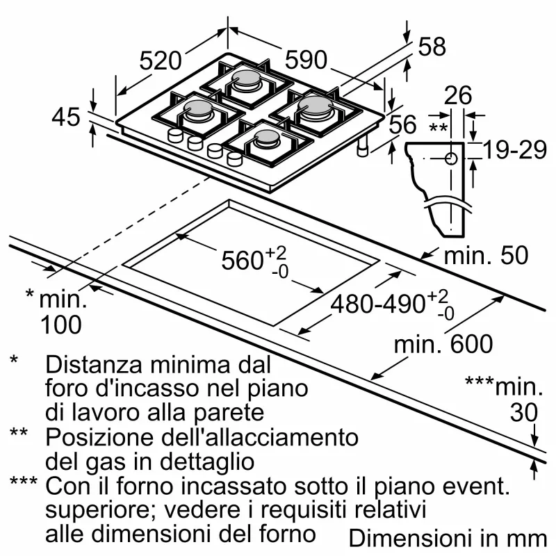 Bosch Serie 4 PNP6B6K40 varná doska čierna zabudovateľná 60 cm plynová 4 zóny
