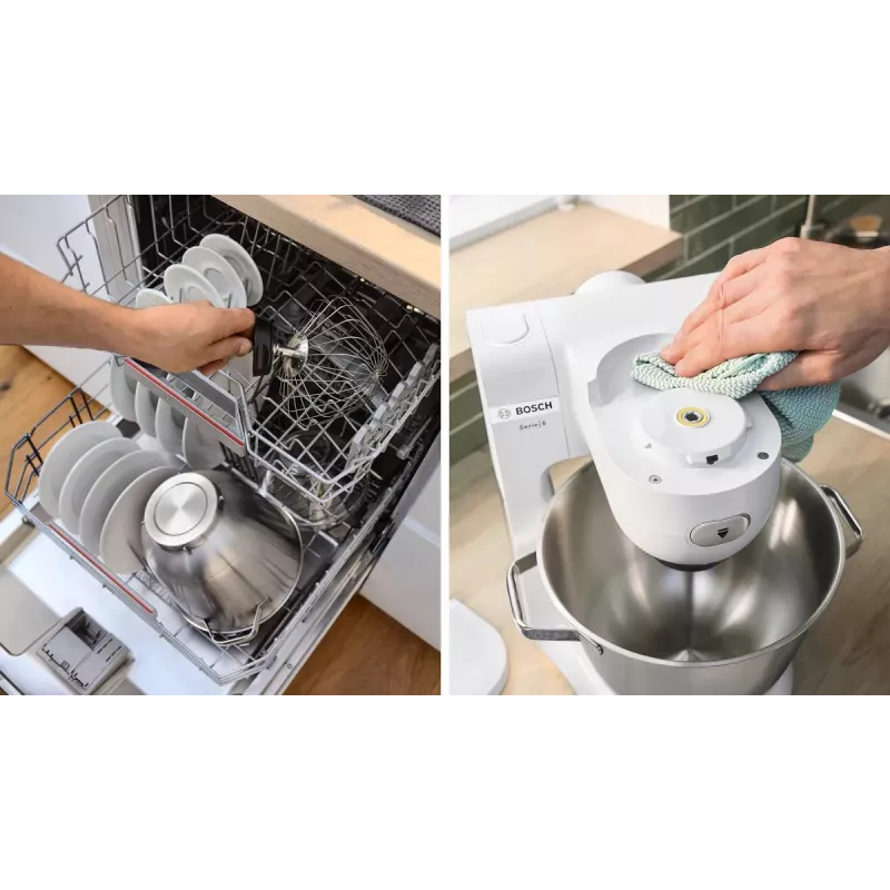 Bosch Serie 6 MUMS6EW22 kuchynský robot, 1600 W, cukrárska sada, nadstavec mixéra, biela/nehrdzavejúca oceľ