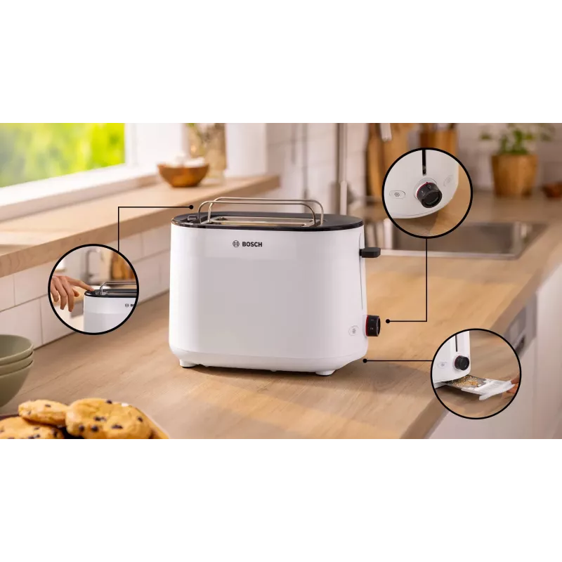 Bosch TAT2M121 hriankovač 6 2 plátky 950 W biela