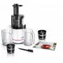 Pomalý odšťavovač Bosch MESM500W — 150 W motor, 1 L nádoba na šťavu, kompaktný 152×152×427 mm, biela/čierna
