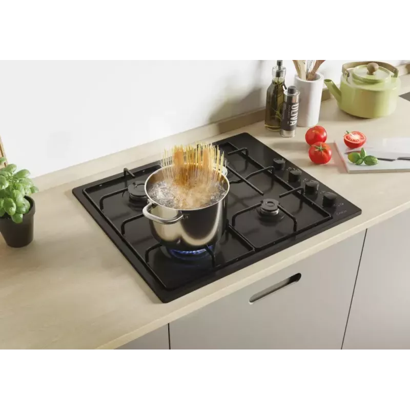 Candy Idea CHW6LBB čierna vstavaná plynová varná doska 60 cm 4 zóny