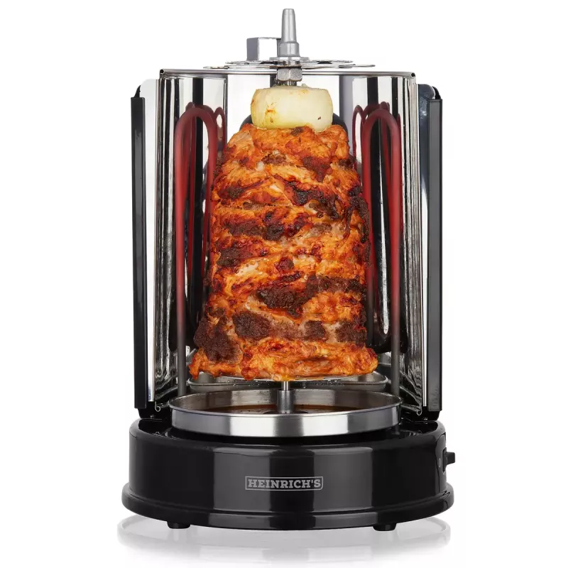 Heinrich's HDG 8687 Gril na kebab, 1400 W, čierny