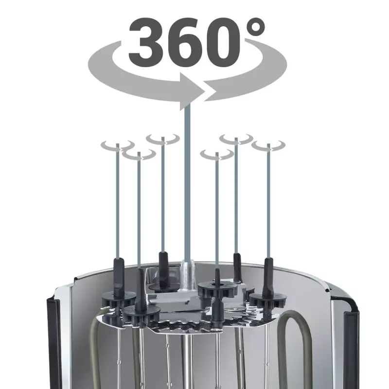 Heinrich's HDG 8687 Gril na kebab, 1400 W, čierny